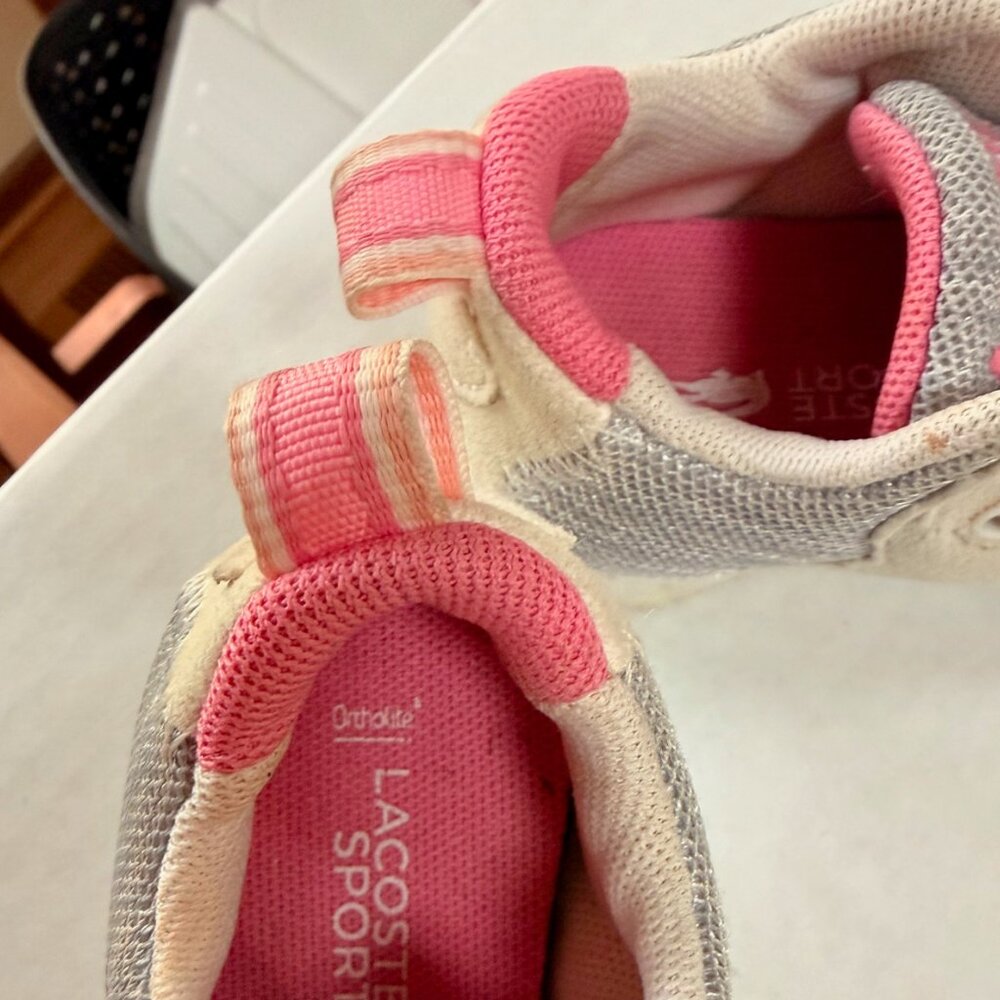 Authentic Lacoste Toddler Shoes Size 5  Velcro baby pink baby blue - Picture 6 of 7